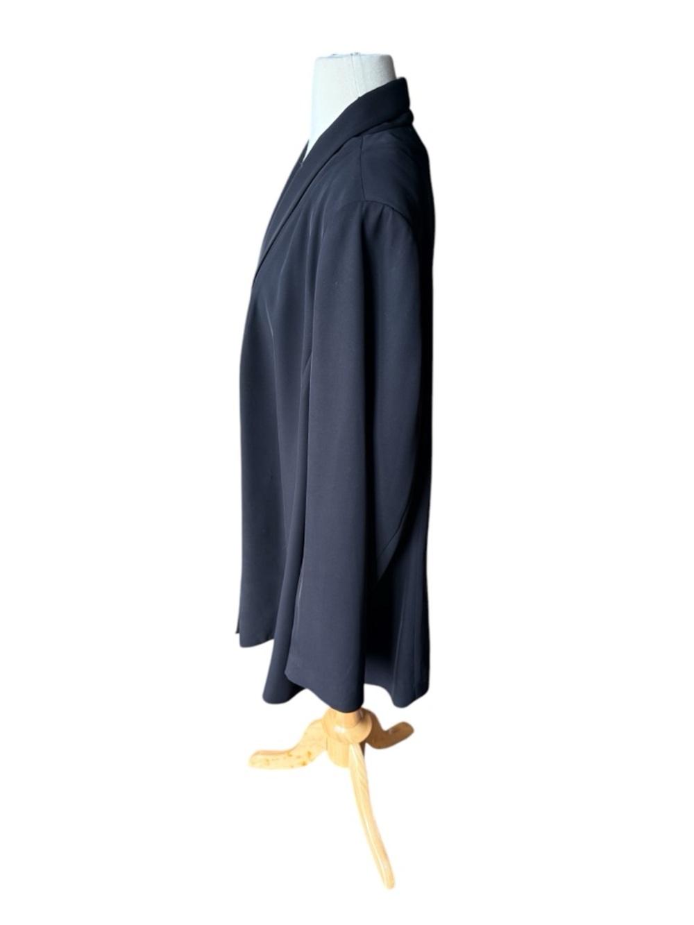 Calvin Klein Plus Size Open Front Swing-Type Blazer, Black 1X - Picture 2 of 6